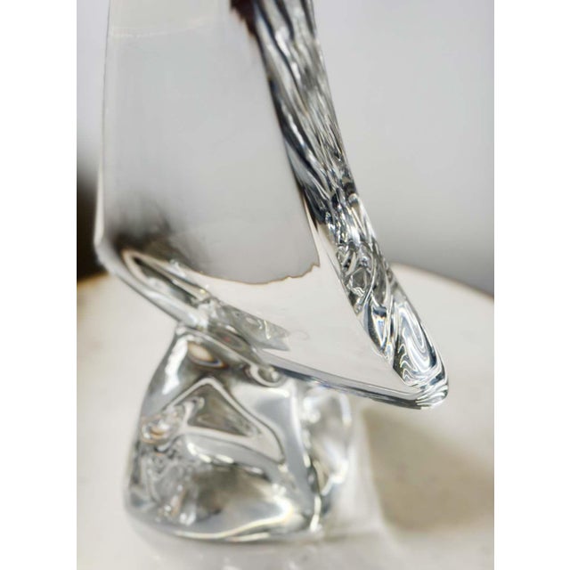 French Vintage Sailboat Crystal Sculpture by Daum, France For Sale - Image 3 of 4