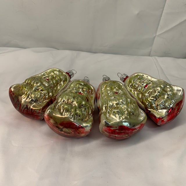 1930s Set of 4 Antique German Mercury Glass Santa Christmas Ornaments For Sale - Image 5 of 7
