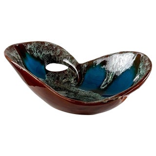 Enamelled Ceramic Table Center from Vallauris, France, 1960s For Sale