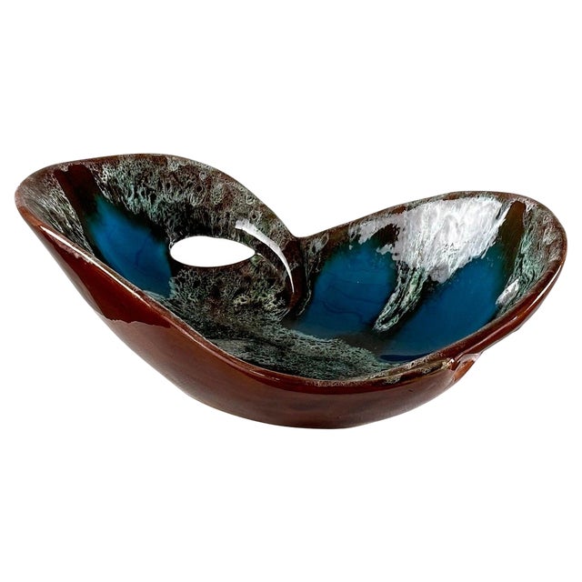 Enamelled Ceramic Table Center from Vallauris, France, 1960s For Sale