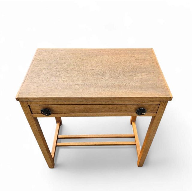 Solid oak side table 1970s Width 60Depth 40Height 64 cm