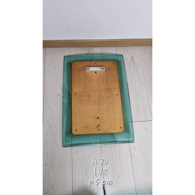 Mirror in Aqua Green Glass, 1960s For Sale - Image 11 of 13