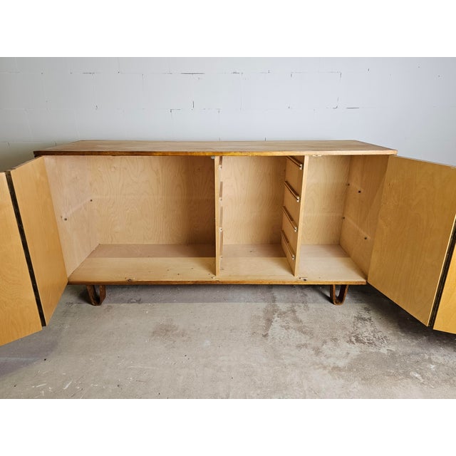 Brown Birch Series DB02 Lowboard Sideboard with Loop Legs by Cees Braakman for Pastoe, 1950s For Sale - Image 8 of 17