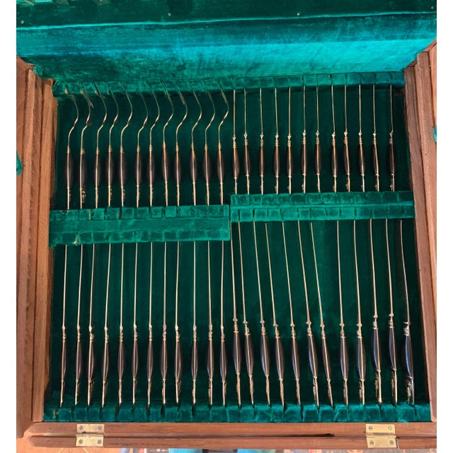 1960's Siam Thailand Rosewood & Brass Flatware Set - 132 Pcs. For Sale - Image 10 of 12