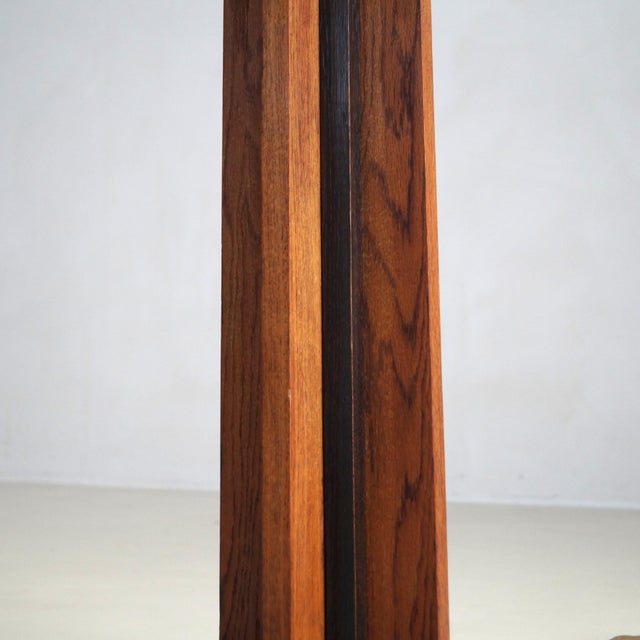 Wood Dutch Hague School Art Deco Modernist Oak Floor Lamp, 1920s For Sale - Image 7 of 13