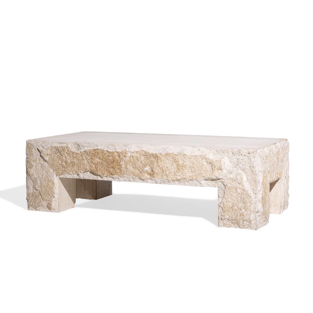 Mid-Century Modern Stone International Mid Century Travertine Coffee Table For Sale - Image 3 of 6