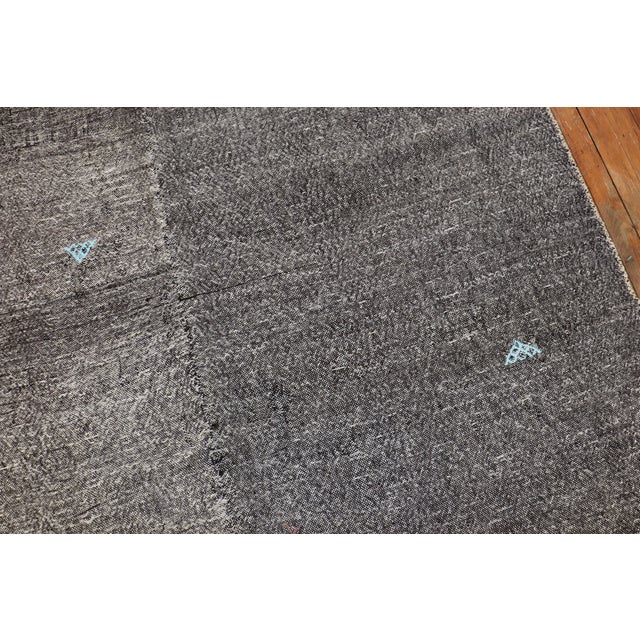 Mid-Century Modern Charcoal Turkish 20th Century Kilim For Sale - Image 3 of 6