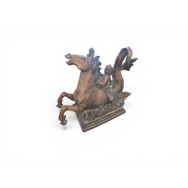 Mythological Sculptures Depicting Putti Riding Seahorses, 1950, Bronze, Set of 2 For Sale - Image 4 of 11