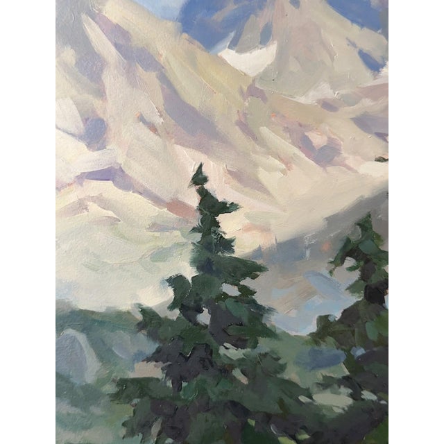 Early 21st Century This Too Shall Pass by Judd Mercer | Oil on panel Landscape of mountains and trees under a blue sky. For Sale - Image 5 of 5