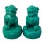 Turquoise Green Foo Dogs - Pair of Mini Guardian Lion Statues For Sale