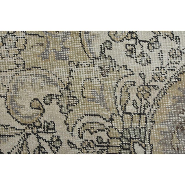 Tabriz Rug 10’1” X 12’11” Beige Wool Vintage Distressed Hand-Knotted Carpet For Sale - Image 4 of 15