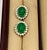 2010s 12 Ct Natural Emerald Zambia Cabochon & Diamond Stud Earring 14 Karat White Gold For Sale - Image 5 of 18