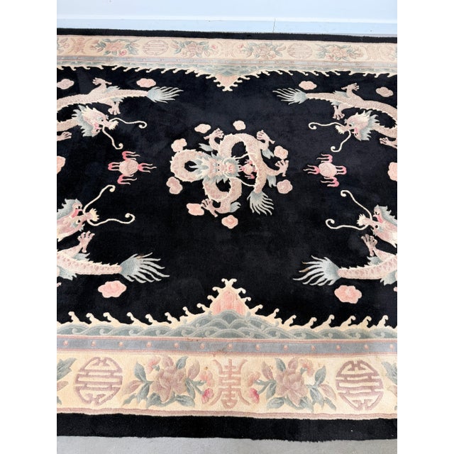 Chinese Dragon Rug in Wool For Sale - Image 3 of 9