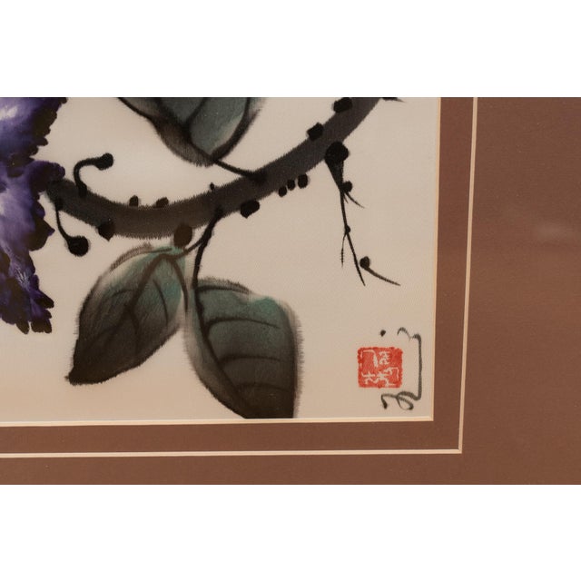 Late 20th Century Late 20th Century Original Framed Chinese Watercolor by Zhang Li (Lily Taylor) For Sale - Image 5 of 7