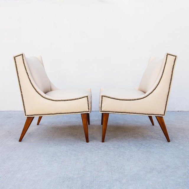 Restored 1950s Mid Century Modern Selig Lounge Chairs in Edelman Leather For Sale In Los Angeles - Image 6 of 15