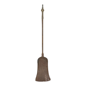 Antique 18th Century Wrought Iron Turned Brass English Fireplace Shovel Tool 14