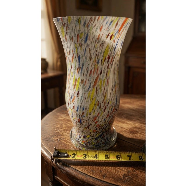 Murano Vintage Murano-Style Confetti Art Glass Vase For Sale - Image 4 of 5