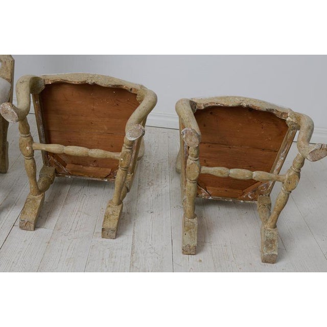 Antique Swedish Rococo Chairs, 18th Century, Set of 4 For Sale - Image 10 of 11