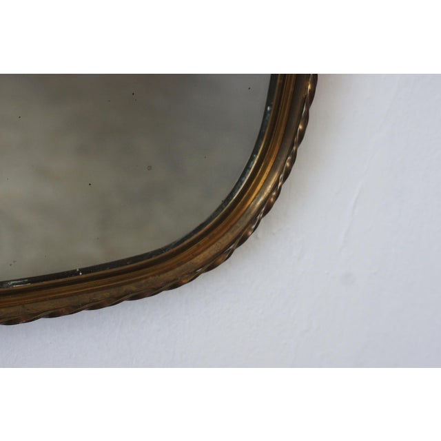 Vintage Brass Wall Mirror, 1950s For Sale - Image 6 of 7