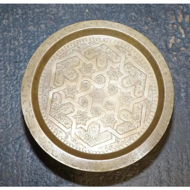 1920s Vintage Moorish Moroccan Brass Folding Tray Table, 1920s For Sale - Image 5 of 14