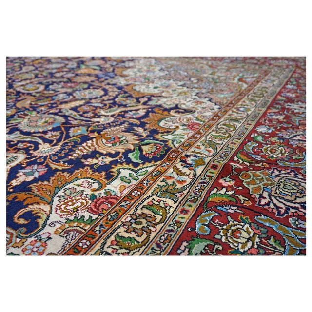 Antique Persian Tabriz 10 x 16 Ivory & Brown Handmade Area Rug #1143508 For Sale In Houston - Image 6 of 12