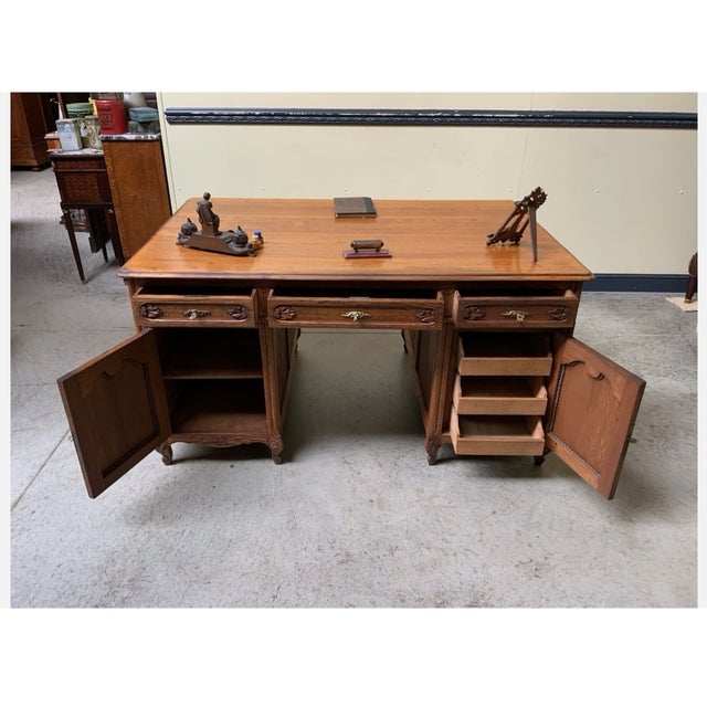 Vintage Double-Sided Desk, 1930 For Sale - Image 3 of 8