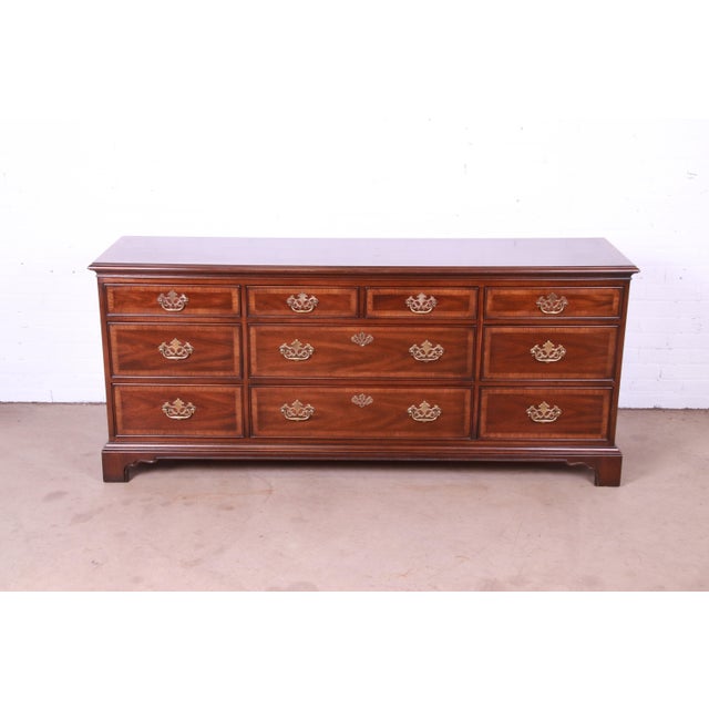 Drexel Heritage Banded Mahogany TenDrawer Dresser Chairish