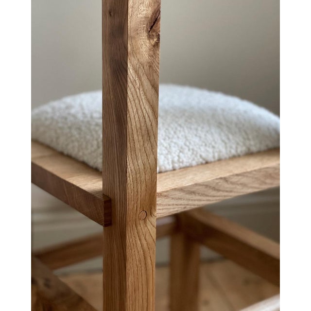 Sunday Chair in Oak and Cream Bouclé by Fosfeen For Sale - Image 4 of 6