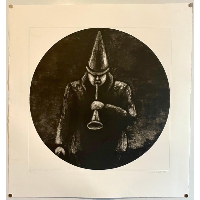 Jane Dickson, Jane Dickson Aquatint Etching Reveler Tooting Her Own Horn NYC Feminist Artist, 1991 For Sale In Miami - Image 6 of 6
