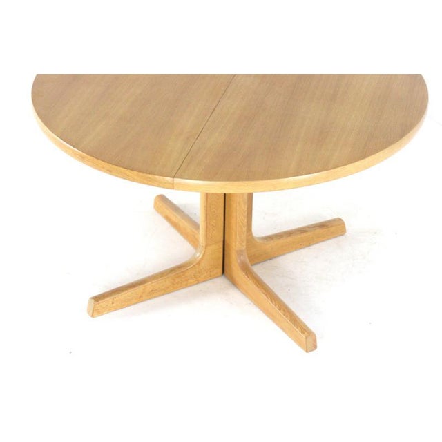 Round Extendable Oak Nordenskov Dining Table For Sale - Image 4 of 16