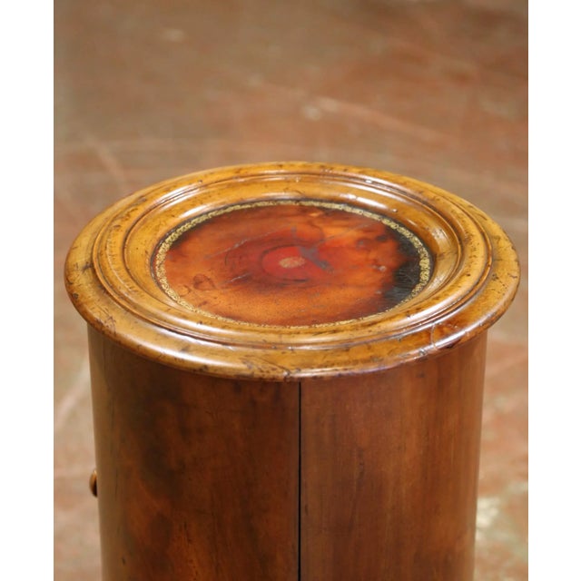 French 19th Century French Louis Philippe Walnut Somno Table With Leather Top For Sale - Image 3 of 9