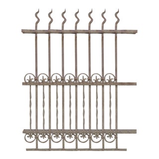 Antique Victorian Iron Gate Window Garden Fence For Sale
