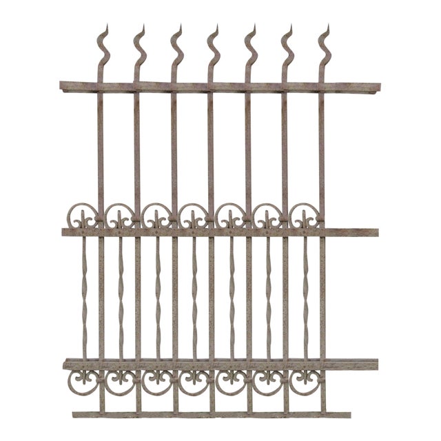 Antique Victorian Iron Gate Window Garden Fence For Sale