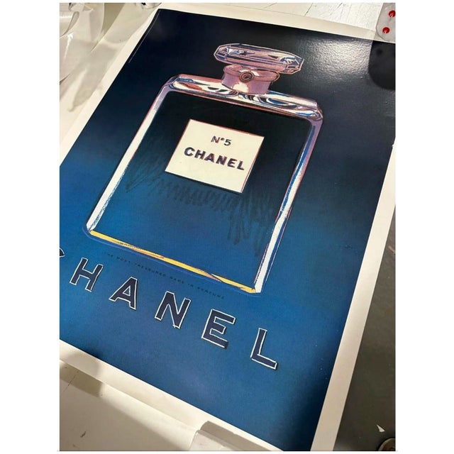 Pop Art N5 Chanel Perfume Andy Warhol Original Printing 1997 Poster on Linen Excellent, Set of 4 For Sale - Image 3 of 8