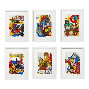 Set of 6 - 11.5' X 14' Framed Abstract Acrylic Paintings 'The Physics' #2 by Diane Grant