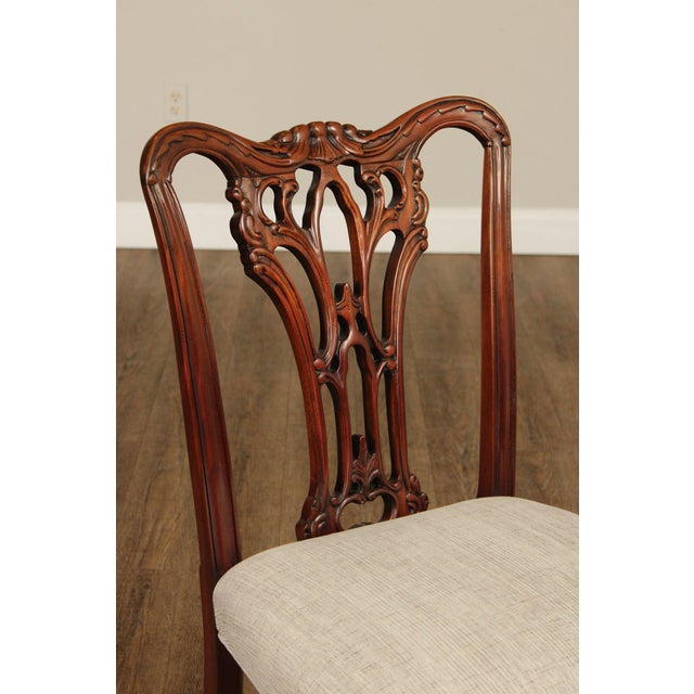Chippendale Style Quality Set Of Eight Solid Mahogany Dining Chairs For Sale In Philadelphia - Image 6 of 18