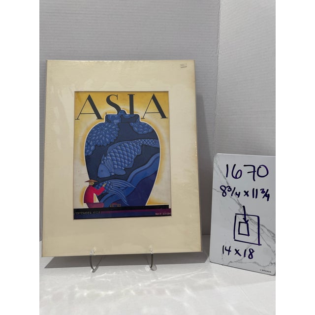 1928 Original Asia Magazine Cover, September, Frank McIntosh, Art Deco, Matted For Sale In Atlanta - Image 6 of 6
