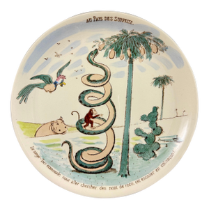 Sarreguemines Benjamin Rabier Childs Plate, Au Pays Des Surprise