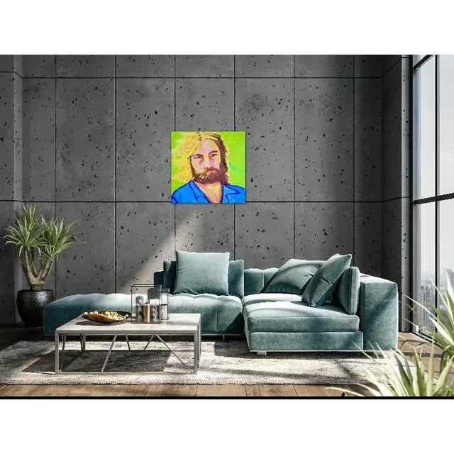 Contemporary Contemporary Original Modern Pop Art Portrait Oil Painting For Sale - Image 3 of 12