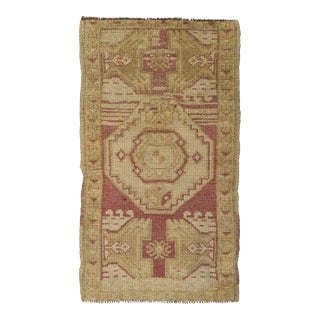 Turkish Mini Rug Oriental Hand Knotted Vintage Rug 1'7" x 2'11" #21182 For Sale