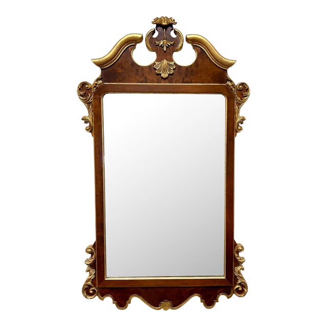 LaBarge Carved Walnut and Giltwood Mirror For Sale