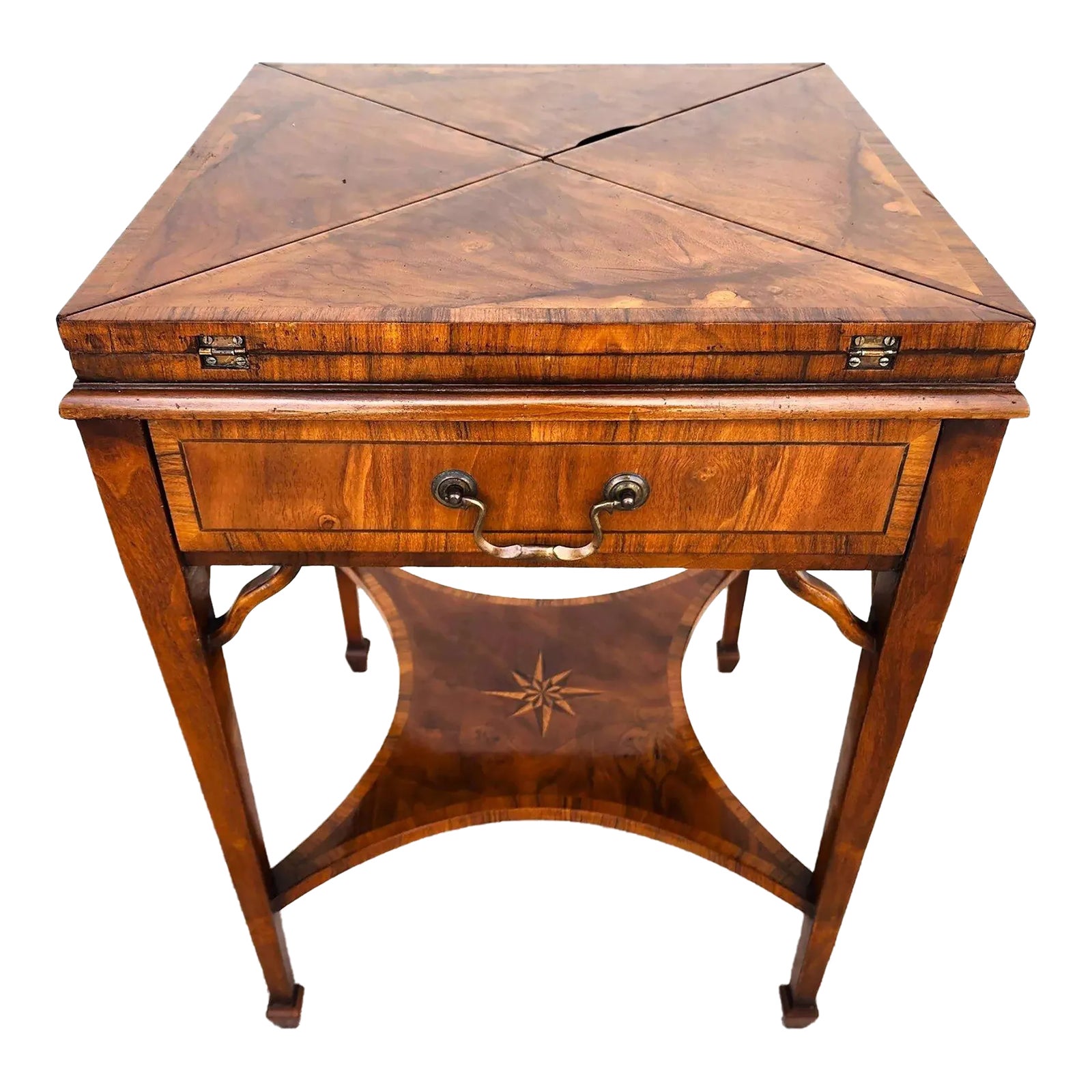 Pierre Deux Game Table Flip Top Leather | Chairish