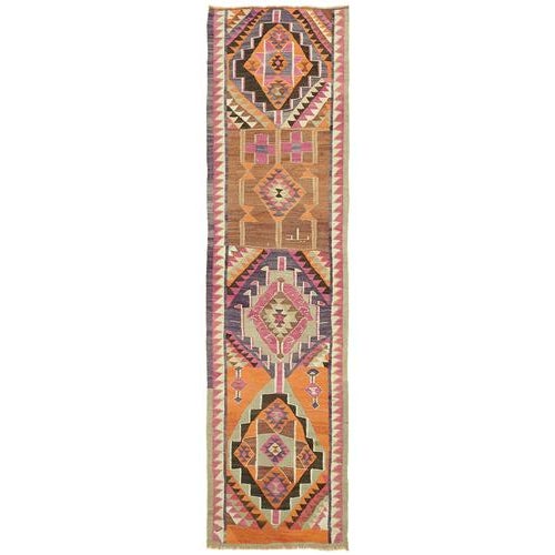 Herki kilim runners are authentic vintage pieces woven 50 to 70 years ago by skilled tribal women living along the...
