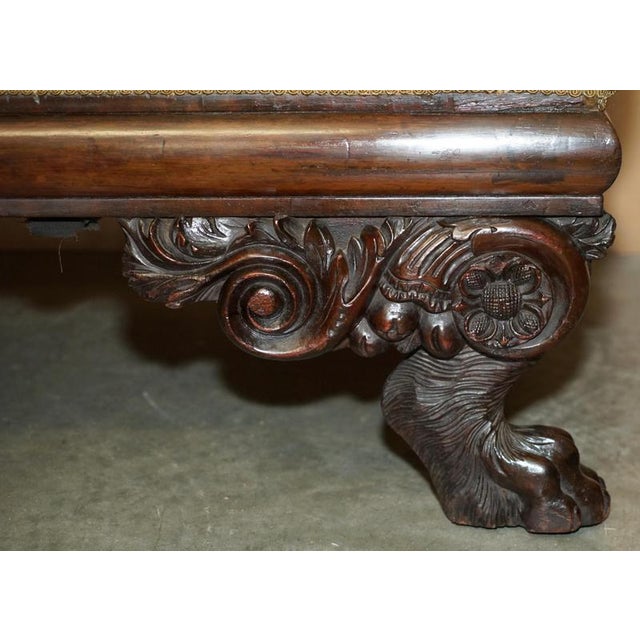 Antique Regency Embroidered Hardwood Chaise Lounge, 1810 For Sale - Image 10 of 18