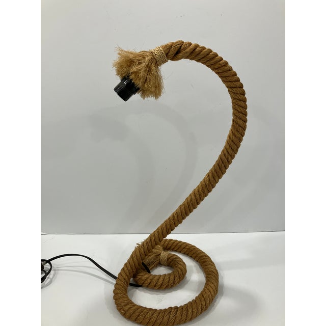 Rope Table Lamp in the Style of Audoux & Monet For Sale - Image 4 of 4
