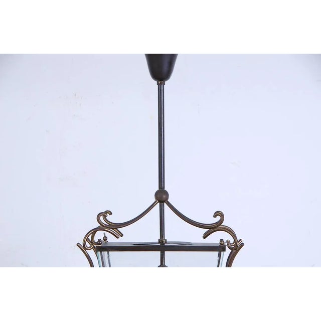 1950s Vintage Suspension Light in Ground Glass, 1950s For Sale - Image 5 of 8