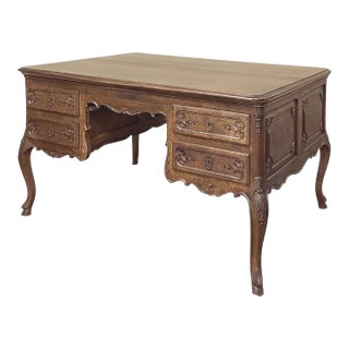 Antique French Louis XV Oak Partner's Desk For Sale