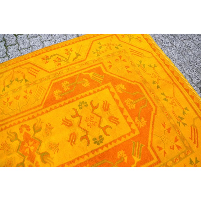 Vintage Mid Century Turkish Orange Rug For Sale - Image 6 of 11