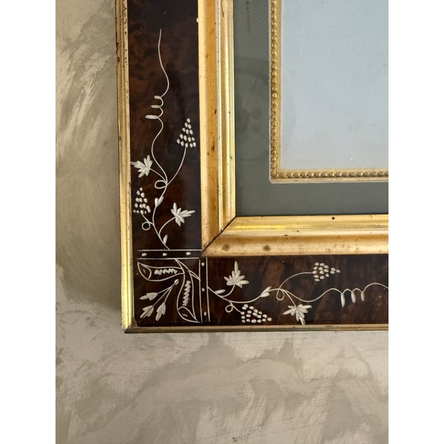 Late 19th Century Antique Picture Frames With Original Patent Label, Gold Ornamented Bevel - Pair For Sale - Image 5 of 12