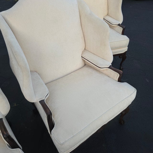 Vintage Harden Furniture Normandie Wing Chairs, Set of 4 For Sale - Image 15 of 17